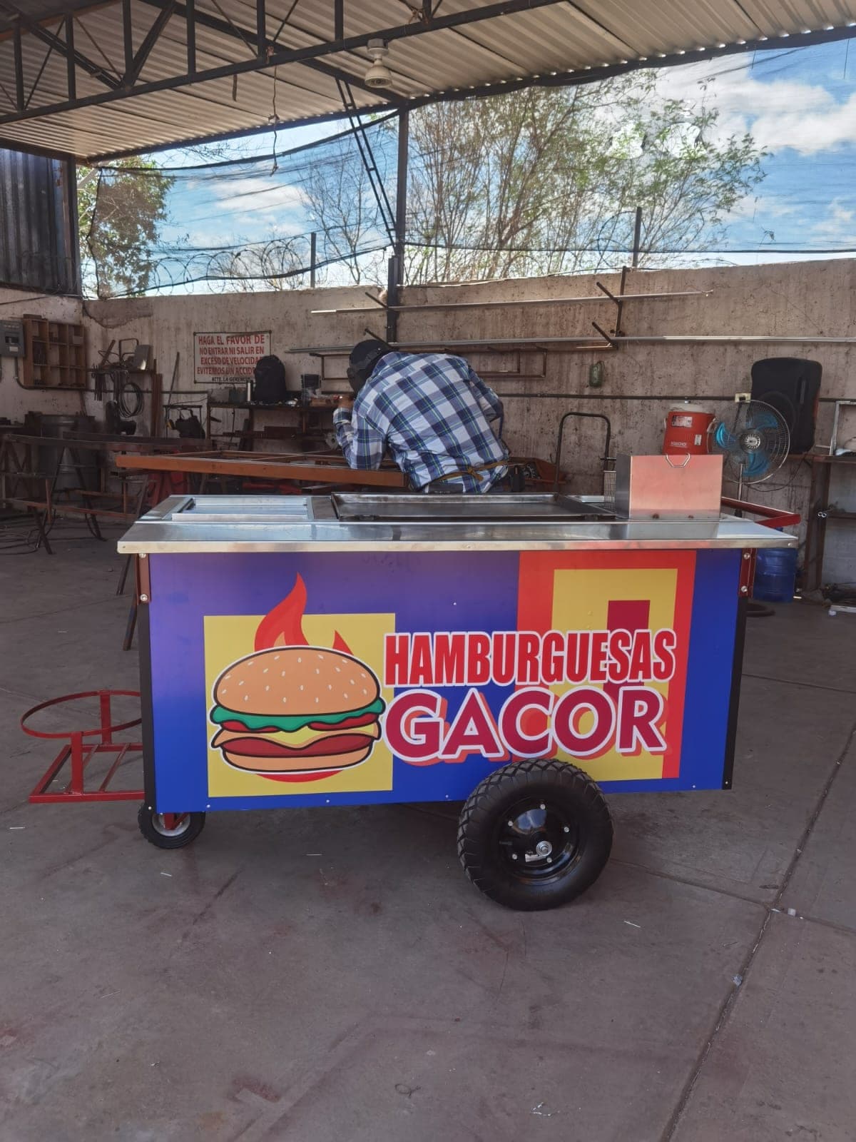 Carrito para hamburguesas de 145 cm