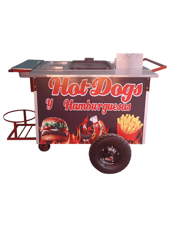 CARRITO PARA HOT DOGS 1METRO CON PROPAGANDA, GALVANIZADO 2