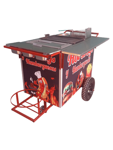 CARRITO PARA HOT DOGS 1METRO CON PROPAGANDA, GALVANIZADO
